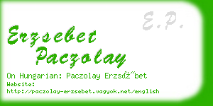 erzsebet paczolay business card